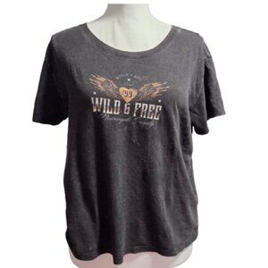 HOLLISTER Wild and Free grey shirt Y2K GRUNGE